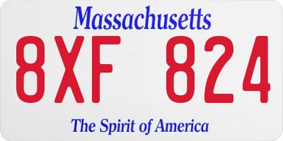 MA license plate 8XF824