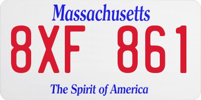 MA license plate 8XF861
