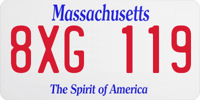 MA license plate 8XG119
