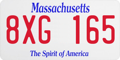 MA license plate 8XG165