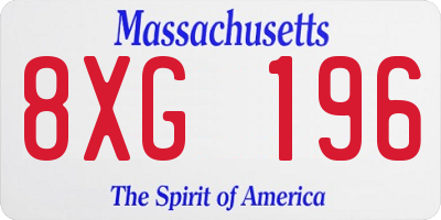 MA license plate 8XG196