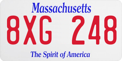MA license plate 8XG248