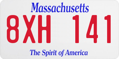 MA license plate 8XH141
