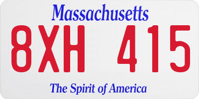 MA license plate 8XH415