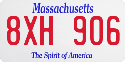 MA license plate 8XH906