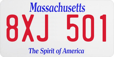 MA license plate 8XJ501