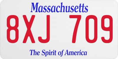 MA license plate 8XJ709
