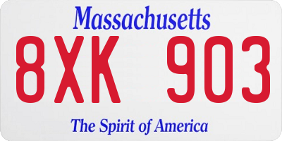 MA license plate 8XK903