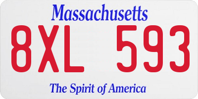 MA license plate 8XL593