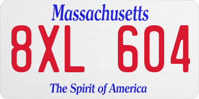 MA license plate 8XL604