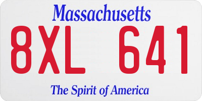 MA license plate 8XL641