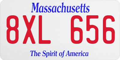 MA license plate 8XL656