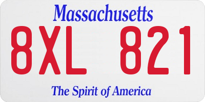 MA license plate 8XL821