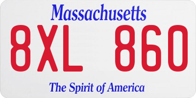MA license plate 8XL860