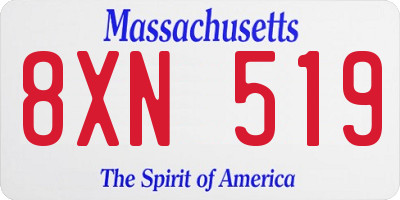 MA license plate 8XN519