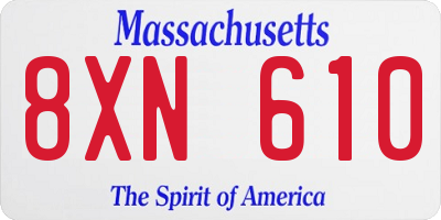 MA license plate 8XN610