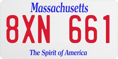 MA license plate 8XN661