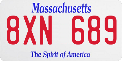 MA license plate 8XN689