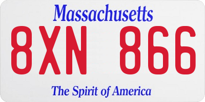 MA license plate 8XN866