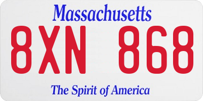 MA license plate 8XN868