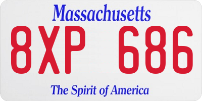 MA license plate 8XP686