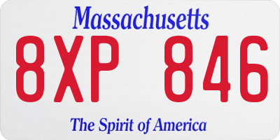 MA license plate 8XP846