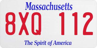 MA license plate 8XQ112