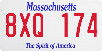 MA license plate 8XQ174