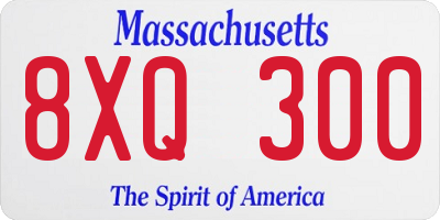 MA license plate 8XQ300