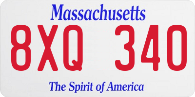 MA license plate 8XQ340