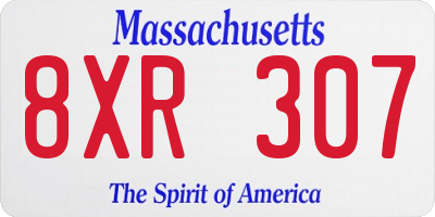 MA license plate 8XR307