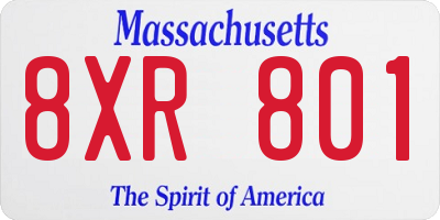 MA license plate 8XR801