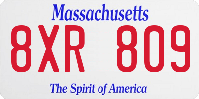 MA license plate 8XR809