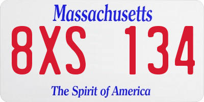 MA license plate 8XS134