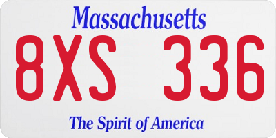 MA license plate 8XS336