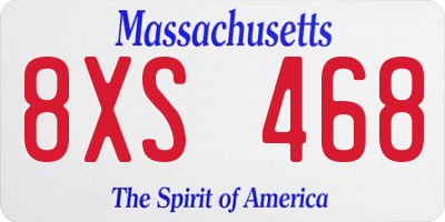 MA license plate 8XS468