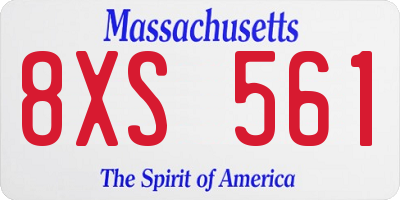 MA license plate 8XS561