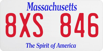 MA license plate 8XS846