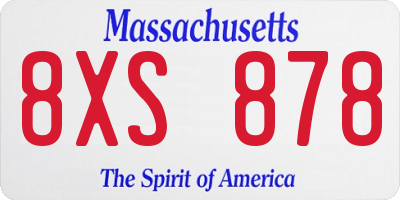 MA license plate 8XS878