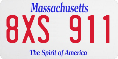 MA license plate 8XS911