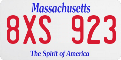MA license plate 8XS923