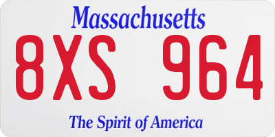 MA license plate 8XS964
