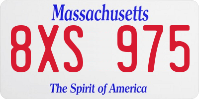 MA license plate 8XS975