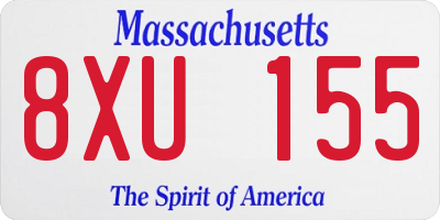 MA license plate 8XU155