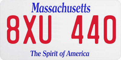 MA license plate 8XU440