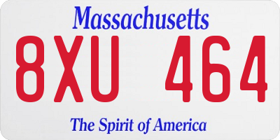 MA license plate 8XU464