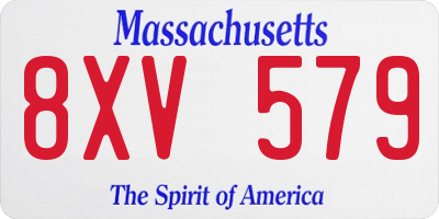 MA license plate 8XV579