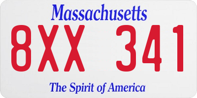 MA license plate 8XX341