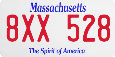 MA license plate 8XX528