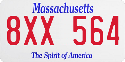 MA license plate 8XX564